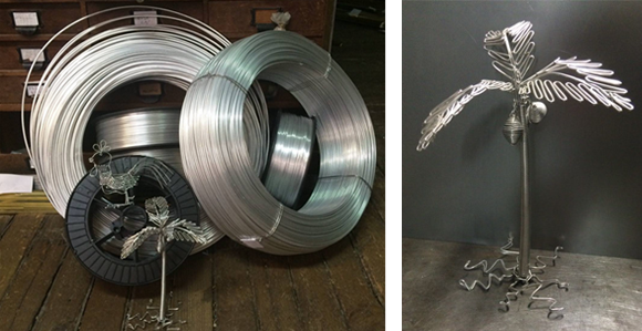 DES SCULPTURES  EN FILS D’ALUMINIUM